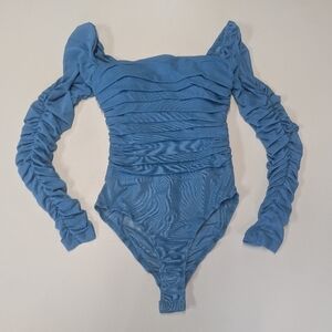 Princess Polly Size 4 Sky Blue Bodysuit